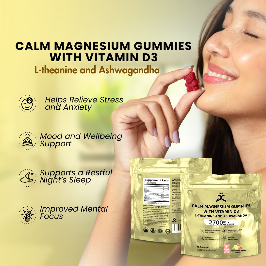 Calm Magnesium Gummies with Vitamin D3, L-theanine and Ashwagandha