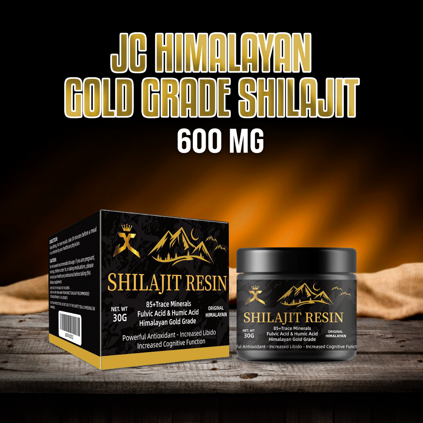 JC Himalayan Gold Grade Shilajit 600mg Resin with Spoon