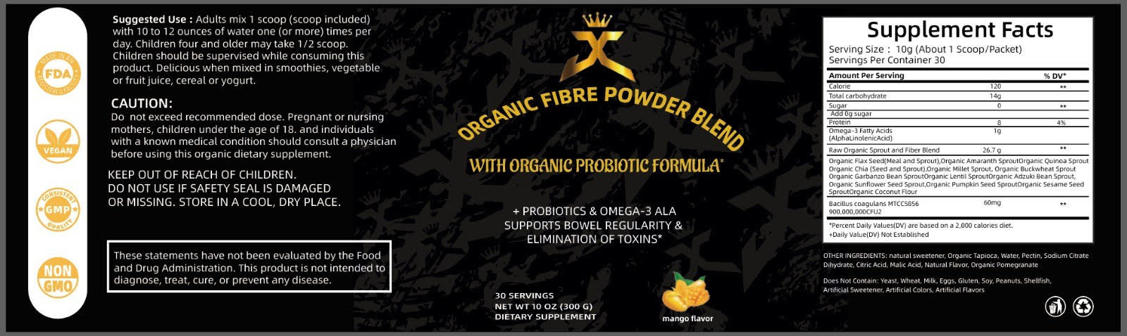Organic Fibre Powder Blend
